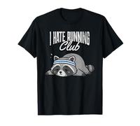 I Hate Running Club Raccoon Funny Cardio Hater Mascota Camiseta