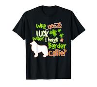 I Have A Border Collie Dog Lucky Shamrock St Patricks Day Camiseta