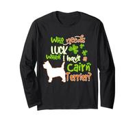 I Have A Cairn Terrier Dog Lucky Funny St Patricks Day Manga Larga