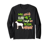 I Have A Irish Wolfhound Dog Lucky Charm St Patricks Day Manga Larga