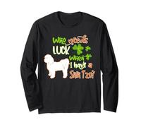 I Have A Shih Tzu Dog Lucky Charm Shamrock St Patricks Day Manga Larga