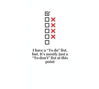 I have a “To do” list, but. It’s mostly just a “To don’t” list at this point: Because basic notebooks don’t match your ambition!