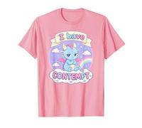 I Have Contempt Cute Kawaii Dragon Sarcástico Mood Art Rosa Camiseta