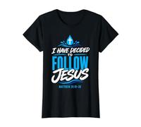I Have Decided Christian to Follow Jesus Baptism Faith Camiseta gráfica económica, Mujer, Negro, XL
