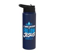I Have Decided Christian to Follow Jesus Baptism Faith Stainless Steel Insulated Water Bottle