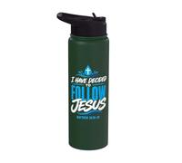 I Have Decided Christian to Follow Jesus Baptism Faith Stainless Steel Insulated Water Bottle