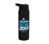 I Have Decided Christian to Follow Jesus Baptism Faith Stainless Steel Insulated Water Bottle