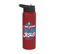 I Have Decided Christian to Follow Jesus Baptism Faith Stainless Steel Insulated Water Bottle