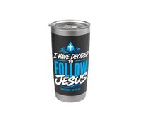 I Have Decided Christian to Follow Jesus Baptism Faith Vaso térmico de acero inoxidable de doble pared