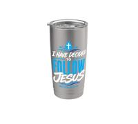 I Have Decided Christian to Follow Jesus Baptism Faith Vaso térmico de acero inoxidable de doble pared