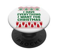 I Have Everything I Want for Christmas Funny Couples Pajamas PopSockets PopGrip Adhesivo