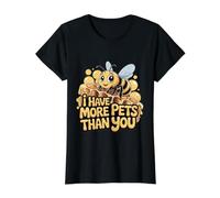 I Have More Pets Than You Chistes de Miel de Apicultura - Camiseta gráfica económica, Mujer, Negro, M