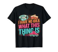 I Have No Idea What This Thing Is Nostalgia Retro Camiseta gráfica económica, Hombre, Negro, S