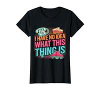 I Have No Idea What This Thing Is Nostalgia Retro Camiseta gráfica económica, Mujer, Negro, S