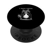 I Have Rabies Vintage Divertido Mordaza Mapache Chiste Retro 90s PopSockets PopGrip Adhesivo