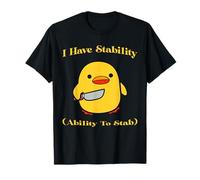 I Have Stability Ability To Stab Shirt Camiseta Unisex Adultos Meme T-Shirts Negro Talla S Manga Corta EU S EU 15-16.5