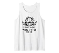I Have to Say Weird Stuff Or I'Ll Die Frog Drinking Coffee Camiseta sin Mangas