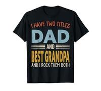 I Have Two Titles Dad and Best Grandpa Retro Father's Day Camiseta