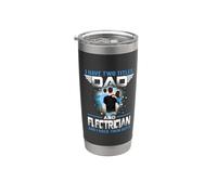I Have Two Titles Dad And Electrician Funny Fathers Day Vaso térmico de acero inoxidable de doble pared