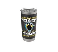 I Have Two Titles Dad And Grumpy Funny For Father Vaso térmico de acero inoxidable de doble pared