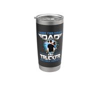 I Have Two Titles Dad And Trucker Funny Fathers Day Vaso térmico de acero inoxidable de doble pared