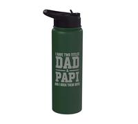 I Have Two Titles Dad Papi And Rock Them Both Vintage Stainless Steel Insulated Water Bottle