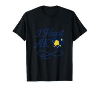 I Heart AK Alaska - Mapa del corazón en elegante guión Camiseta