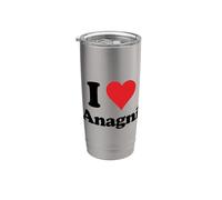 I Heart Anagni Italy Love Italian Souvenir Artículo Vaso térmico de acero inoxidable de doble pared