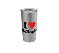 I Heart Bellagio Italy Love - Recuerdo italiano Vaso térmico de acero inoxidable de doble pared