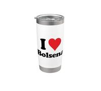 I Heart Bolsena Italy Love - Recuerdo italiano Vaso térmico de acero inoxidable de doble pared