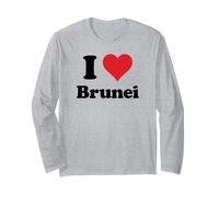 I Heart Brunei Love Country Souvenir Themed Stuff Manga Larga