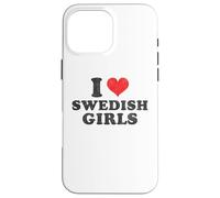 I Heart Chicas suecas Corazón Rojo Divertido I Love Swedish Girls Carcasa para iPhone 16 Pro MAX