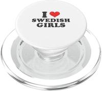 I Heart Chicas suecas Corazón Rojo Divertido I Love Swedish Girls PopSockets PopGrip para MagSafe