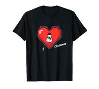 I Heart Christmas I Love Christmas Pixel Snowman Gamer Kids Camiseta