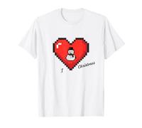 I Heart Christmas I Love Christmas Pixel Snowman Gamer Kids Camiseta