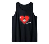 I Heart Christmas I Love Christmas Pixel Snowman Gamer Kids Camiseta sin Mangas
