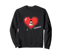 I Heart Christmas I Love Christmas Pixel Snowman Gamer Kids Sudadera