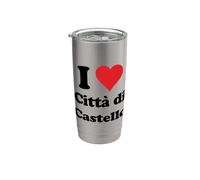 I Heart Città di Castello Italia Love Italian Souvenir Artículo Vaso térmico de acero inoxidable de doble pared