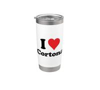 I Heart Cortona Italy Love - Recuerdo italiano Vaso térmico de acero inoxidable de doble pared