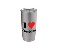 I Heart Cortona Italy Love - Recuerdo italiano Vaso térmico de acero inoxidable de doble pared