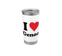 I Heart Genoa Italy Love Italian Souvenir Artículo Vaso térmico de acero inoxidable de doble pared