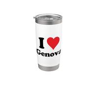 I Heart Genova Italy Love - Recuerdo italiano Vaso térmico de acero inoxidable de doble pared
