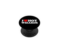 I Heart Hot Wizards Funny Magic Hechizos mágicos Hechicero Amor PopSockets PopGrip Adhesivo