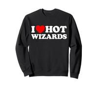 I Heart Hot Wizards Funny Magic Hechizos mágicos Hechicero Amor Sudadera