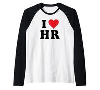 I Heart HR Initials I Love H.R. First and Last Name H R Camiseta Manga Raglan