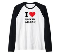 I Heart Isny im Allgäu Germany Love German Souvenir Item Camiseta Manga Raglan