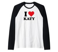 I Heart Katy First Name I Love Personalized Stuff Camiseta Manga Raglan