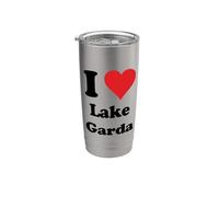 I Heart Lake Garda Italia Love Italian Souvenir Artículo Vaso térmico de acero inoxidable de doble pared