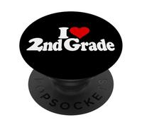 I Heart Love 2º Grado Segundo Grado Aluminio DE Escuela Primaria PopSockets PopGrip Adhesivo