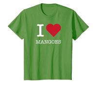 I Heart Mangos, I Love Mangos Camiseta, Niños, Hierba, 12 años